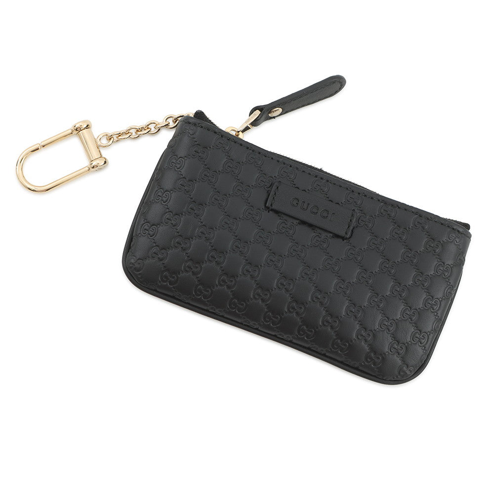 GUCCI MicroGuccissima Key Ring Coin purse Black544248 203887 Leather