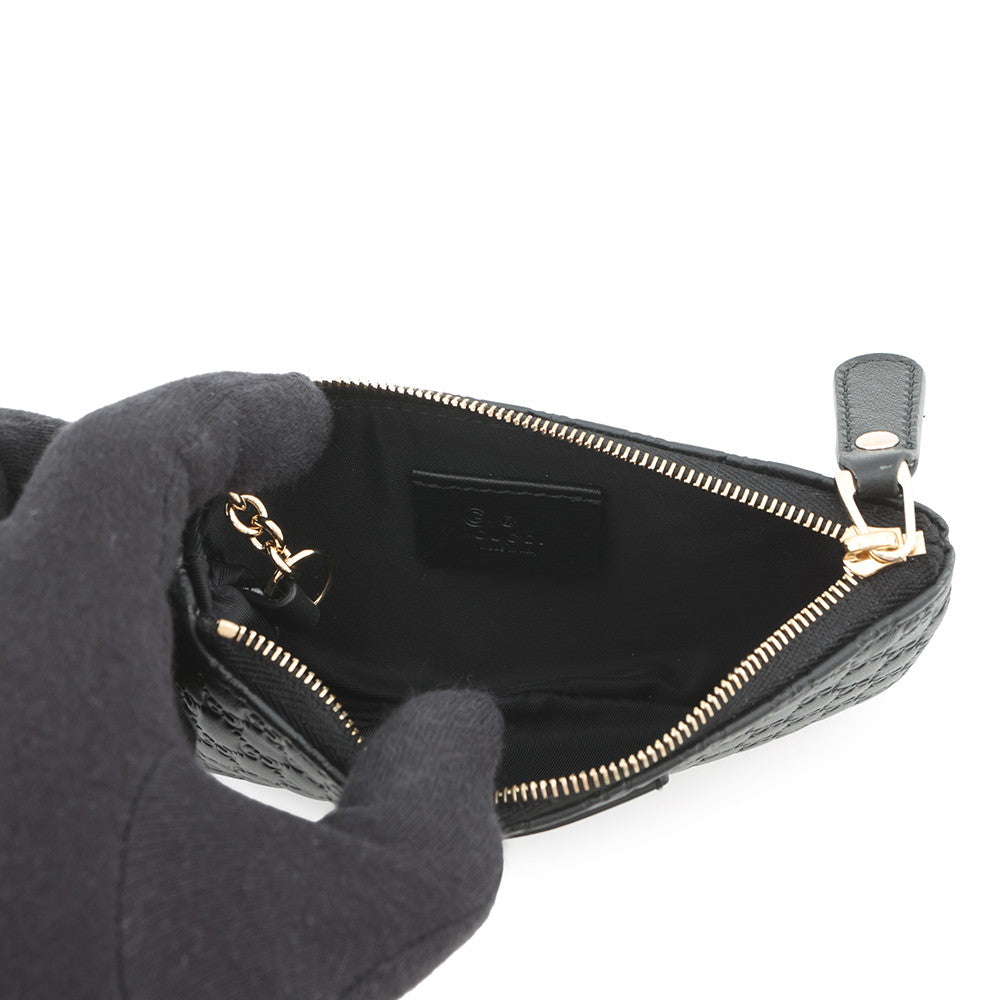 GUCCI MicroGuccissima Key Ring Coin purse Black544248 203887 Leather