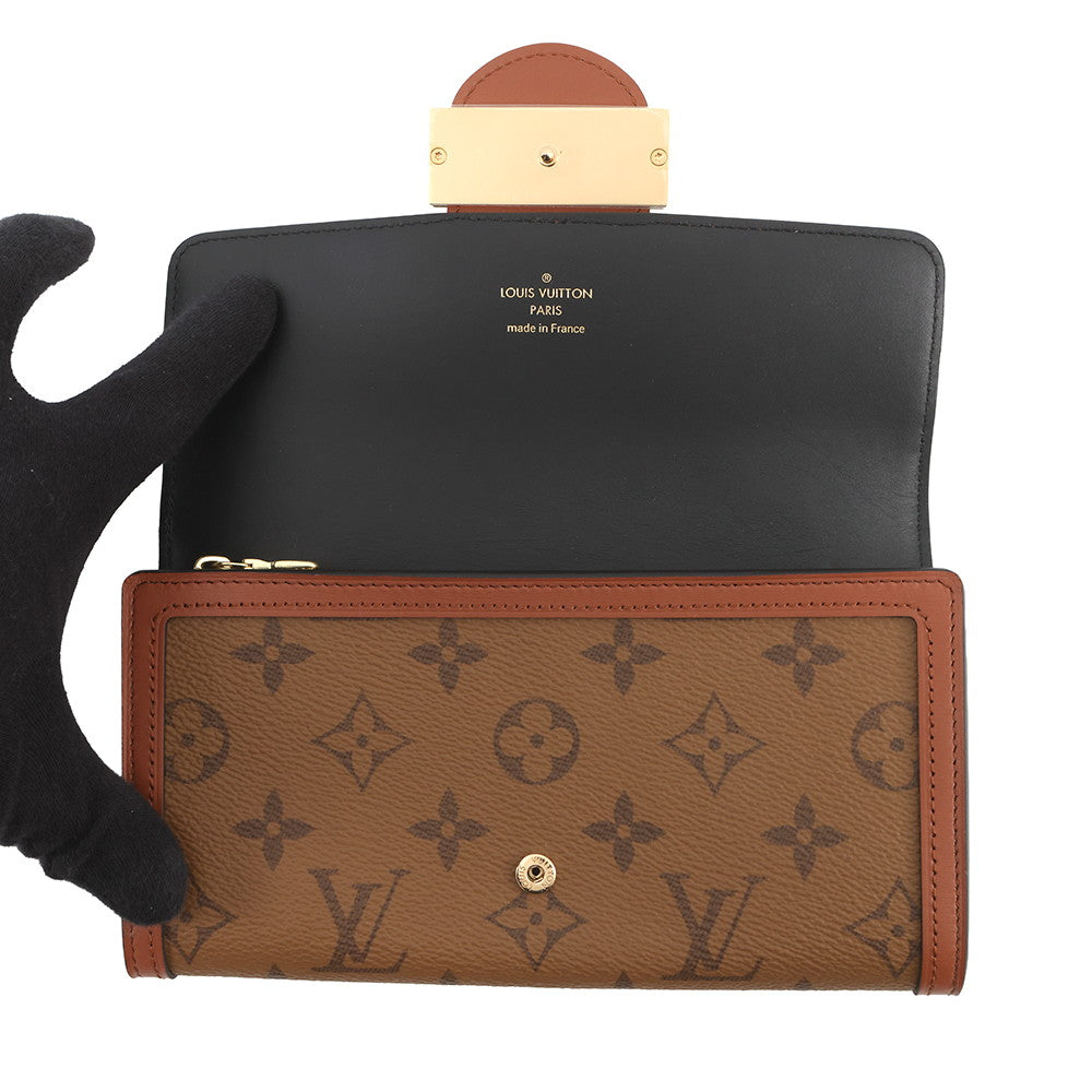 LOUIS VUITTON Portefeuille Sarah Dauphine NoirM46645 Monogram/Monogram Reverse Canvas
