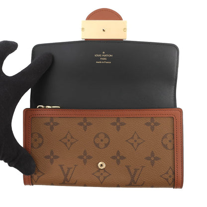 LOUIS VUITTON Portefeuille Sarah Dauphine NoirM46645 Monogram/Monogram Reverse Canvas