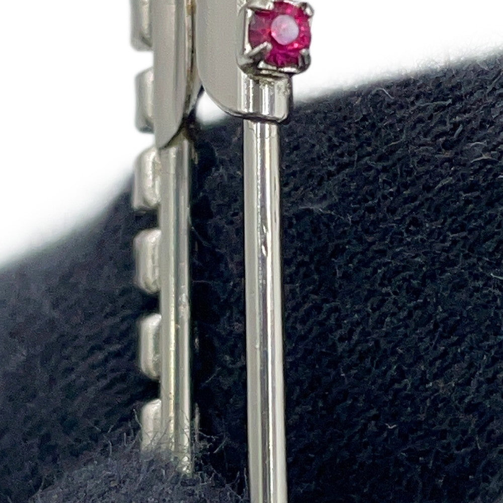 CHANEL CC Logo Rhinestone Brooch Pink/Silver Gold Plated Rhinestone