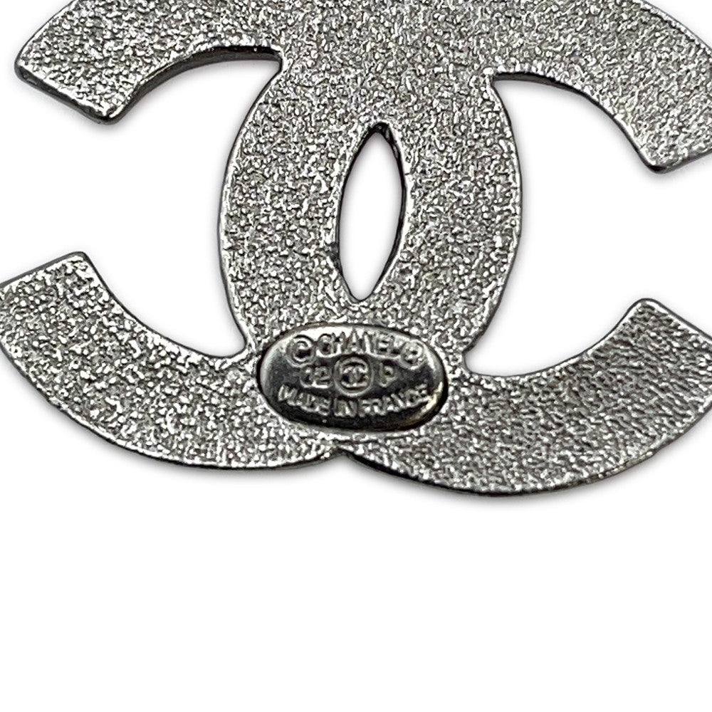 CHANEL CC Logo Rhinestone Brooch Pink/Silver Gold Plated Rhinestone