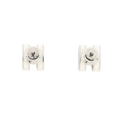 HERMES Pop Ash Earrings Size Mini White Gold Plated Lacquer