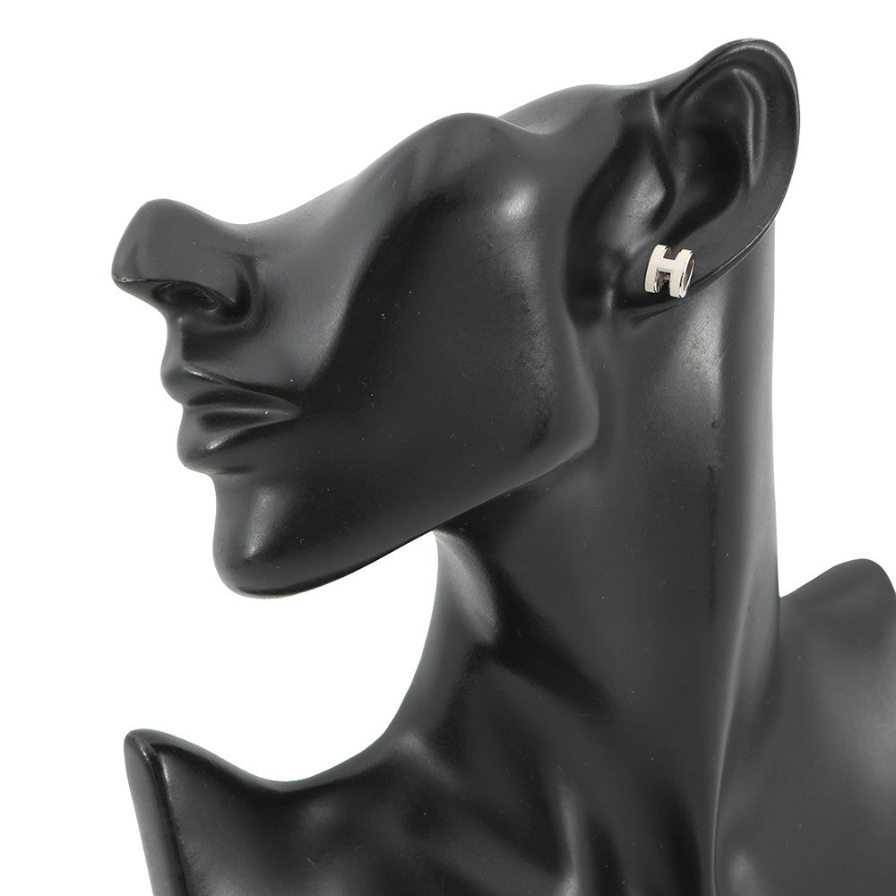 HERMES Pop Ash Earrings Size Mini White Gold Plated Lacquer