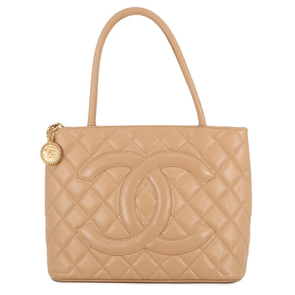CHANEL Medallion Tote BeigeA01804 Caviar Leather