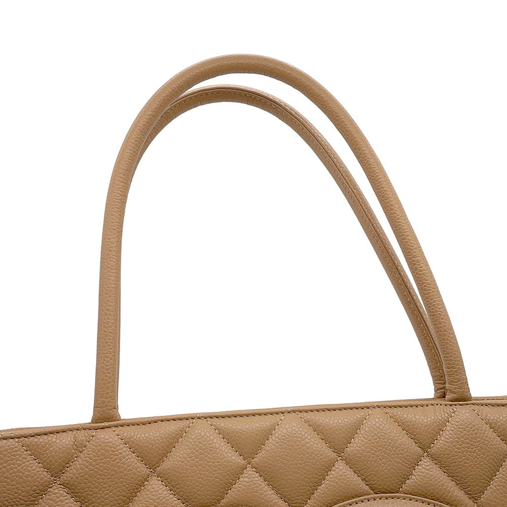 CHANEL Medallion Tote BeigeA01804 Caviar Leather