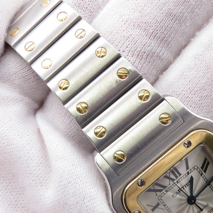 CARTIER Santos Galve LM H41mm×W29mm Stainless Steel YG Silver DialW20058C4