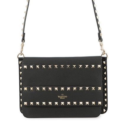 Valentino Garavani RockStudded Shoulder Bag BlackTW2B0E86YRK_0NO Leather Size Small