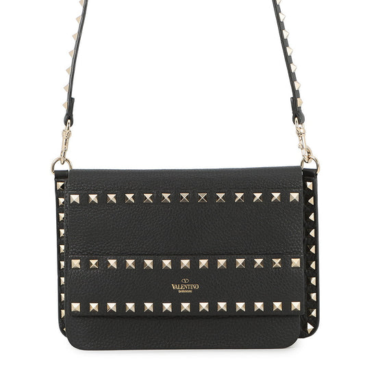 Valentino Garavani RockStudded Shoulder Bag BlackTW2B0E86YRK_0NO Leather Size Small