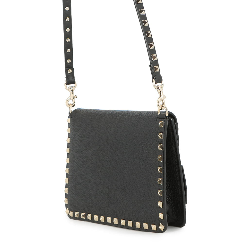 Valentino Garavani RockStudded Shoulder Bag BlackTW2B0E86YRK_0NO Leather Size Small