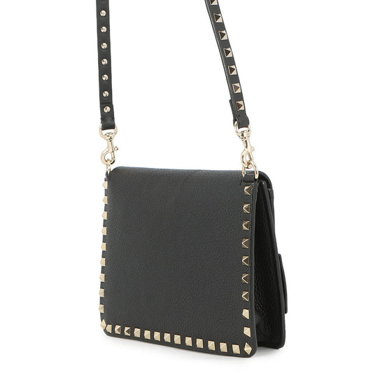 Valentino Garavani RockStudded Shoulder Bag BlackTW2B0E86YRK_0NO Leather Size Small