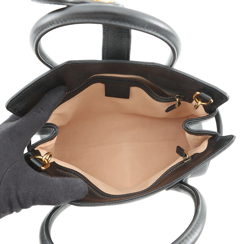 GUCCI 2WAYHandbag Black658450 498879 Leather