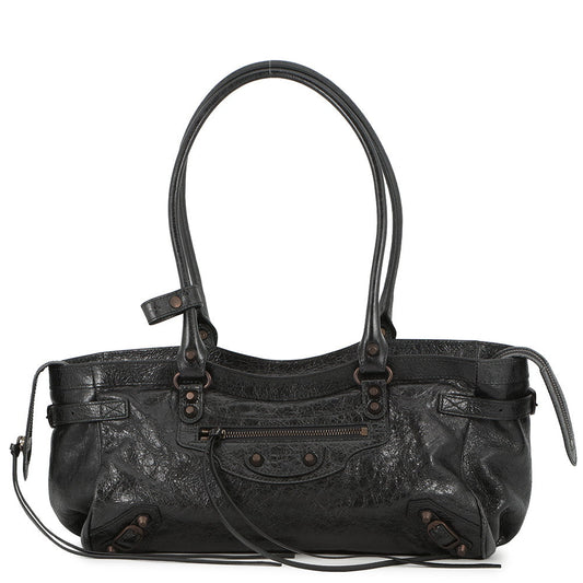 BALENCIAGA Lu City Shoulder Bag Black845704 1000 Leather