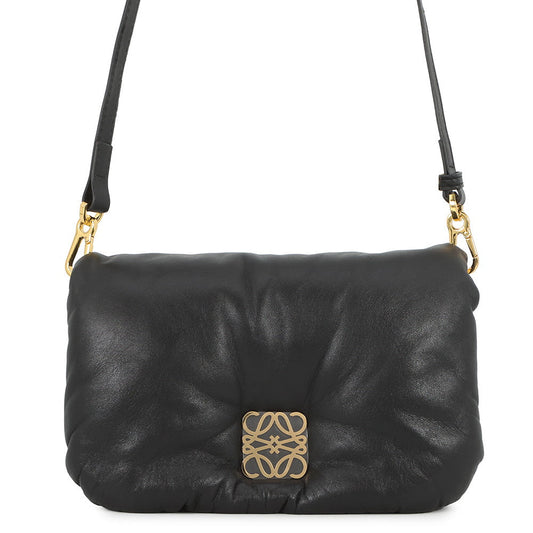 LOEWE Goya Puffer Bag Shoulder Bag BlackA896W56X01 Shiny Napa Lambskin Size Mini