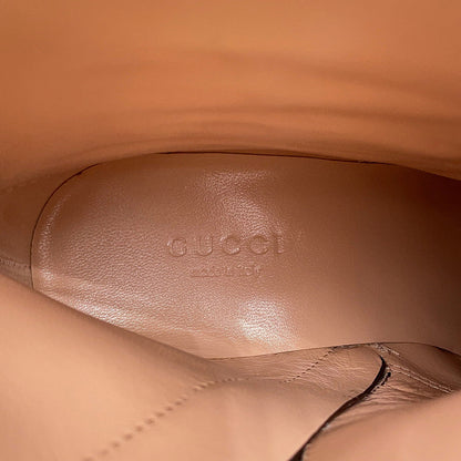 GUCCI Blondie EncreBoots Beige/Brown701706 GG Supreme Leather Size 35