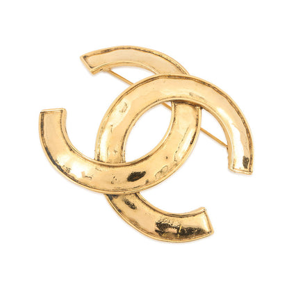 CHANEL CC Logo Brooch Gold Gold Plated