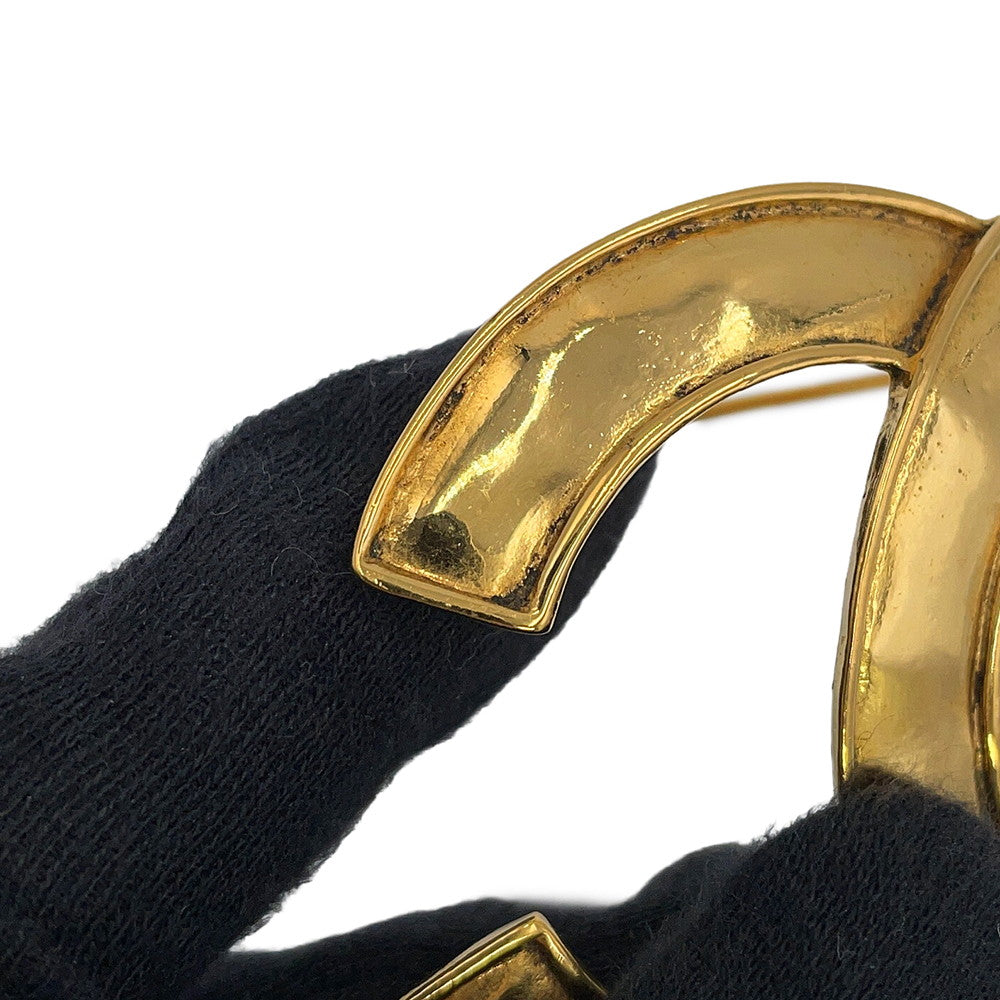 CHANEL CC Logo Brooch Gold Gold Plated
