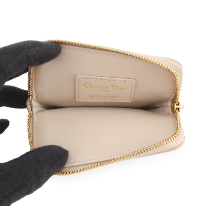 Dior Cannage Caro Lavender Wallet Coin Purse PowderBeigeS5177UWHC_M51U Calf Leather