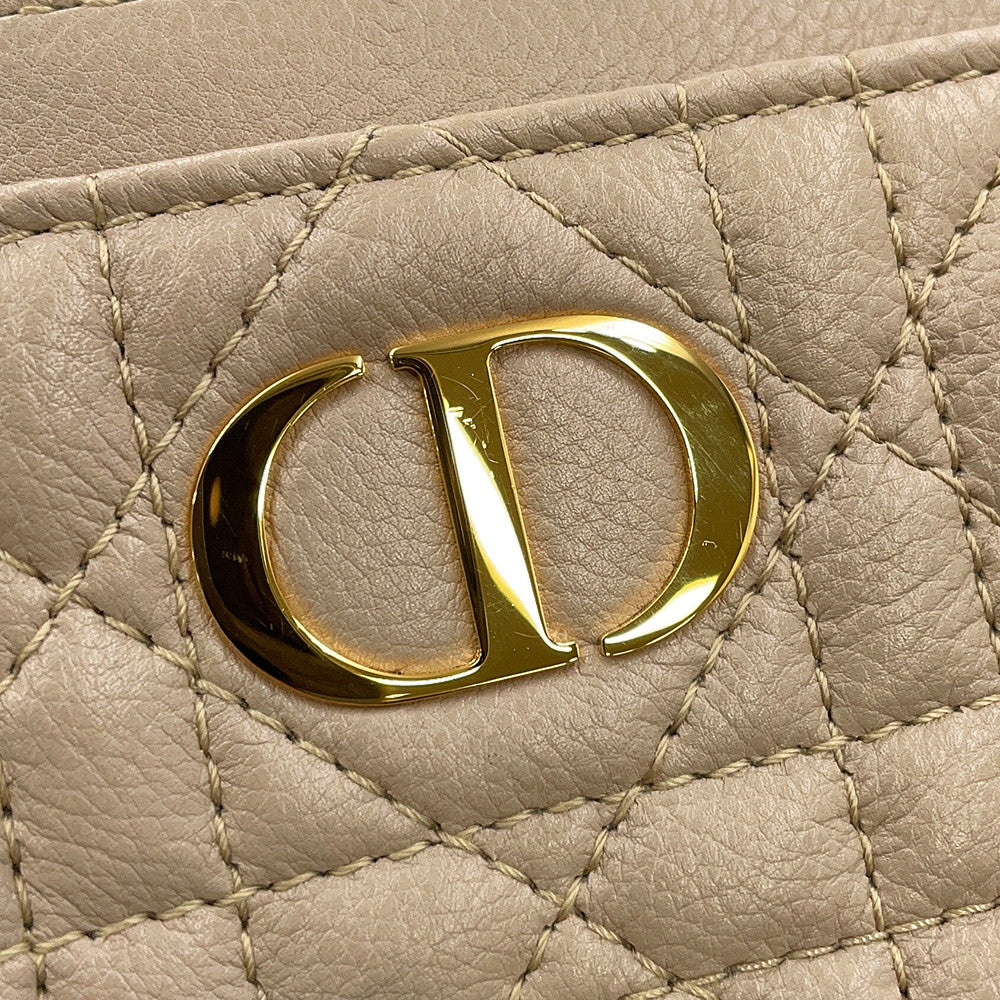 Dior Cannage Caro Lavender Wallet Coin Purse PowderBeigeS5177UWHC_M51U Calf Leather