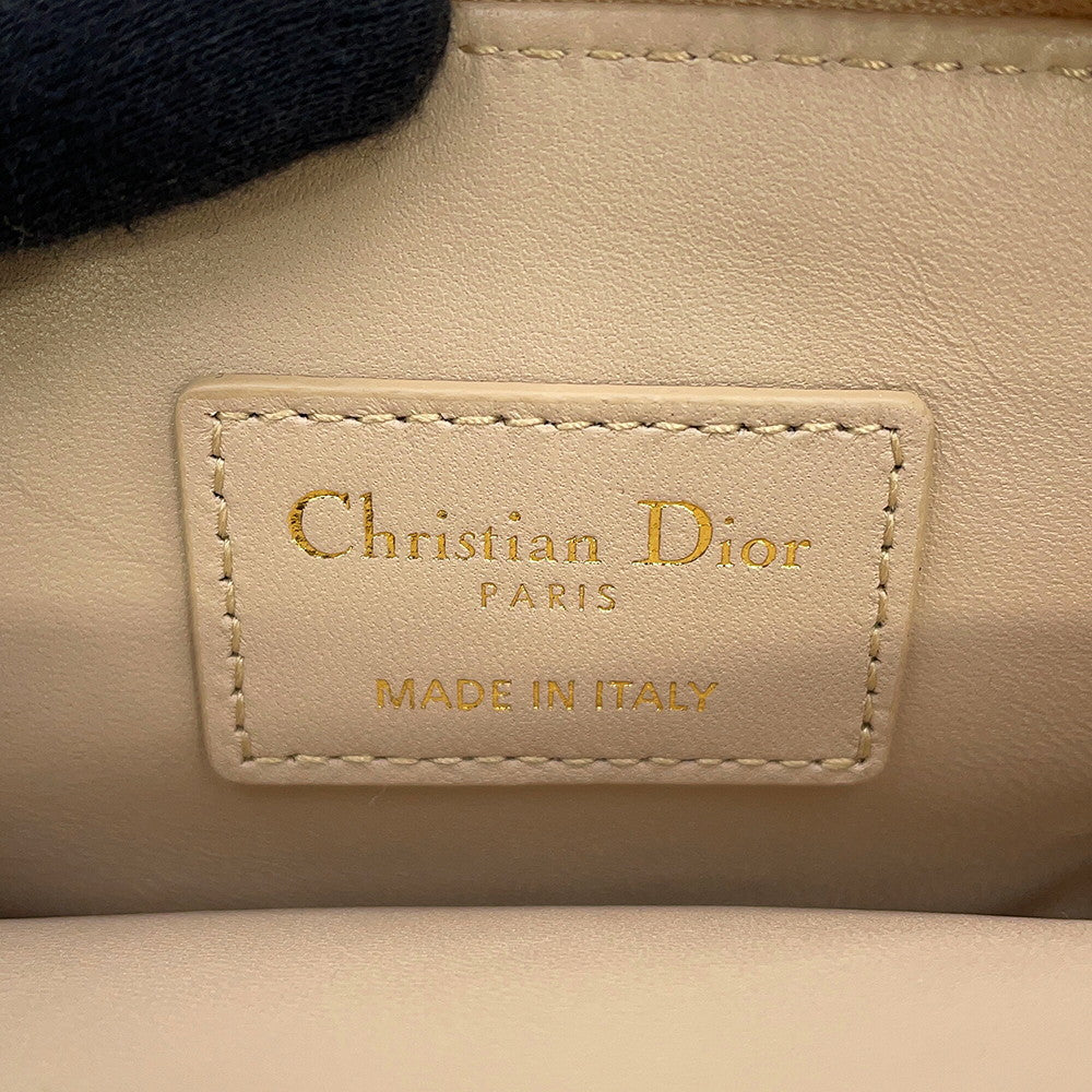 Dior Cannage Caro Lavender Wallet Coin Purse PowderBeigeS5177UWHC_M51U Calf Leather