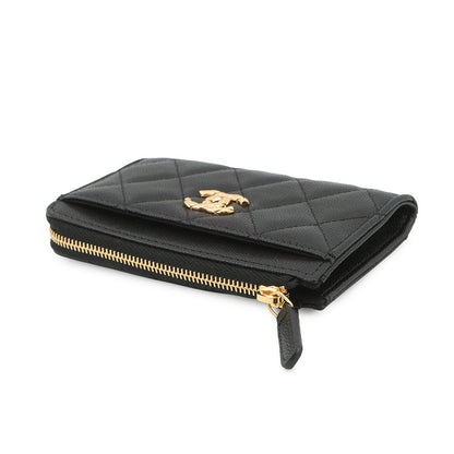 CHANEL CC Logo Matelasse Fragment Case BlackAP5015 Caviar Leather