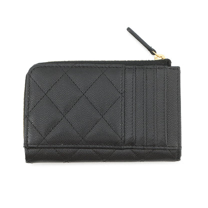 CHANEL CC Logo Matelasse Fragment Case BlackAP5015 Caviar Leather
