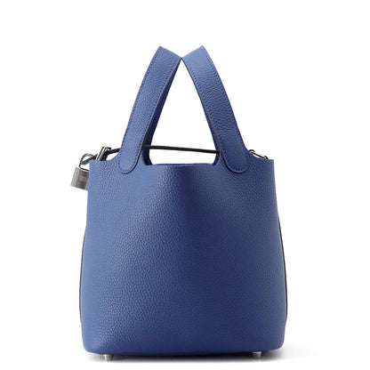 HERMES Picotin Lock Blue Tie Taurillon Clemence Size PM