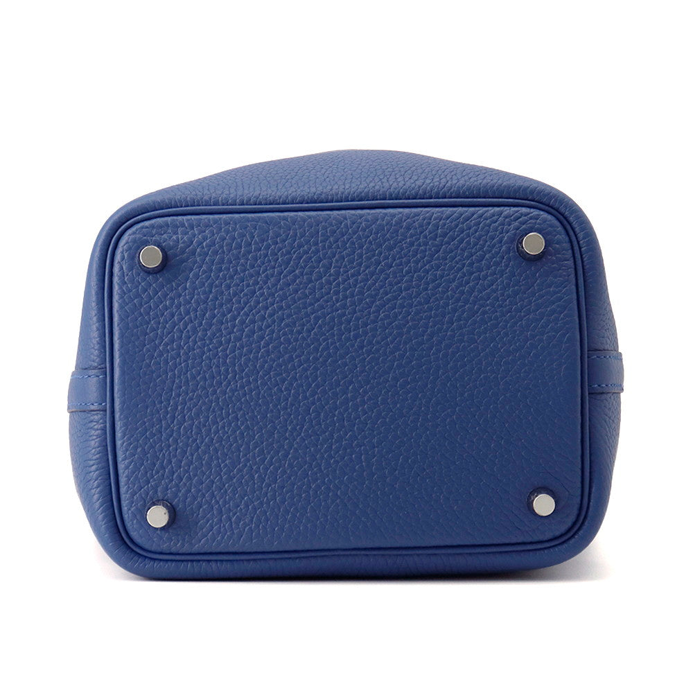 HERMES Picotin Lock Blue Tie Taurillon Clemence Size PM