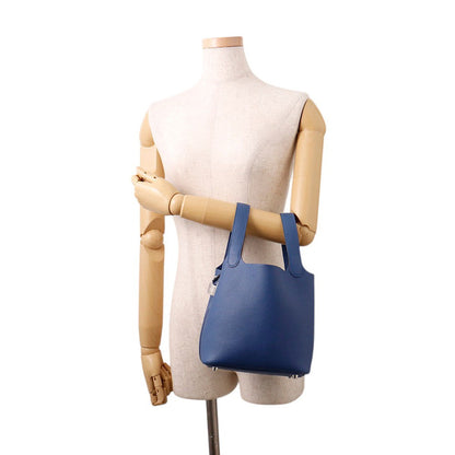 HERMES Picotin Lock Blue Tie Taurillon Clemence Size PM