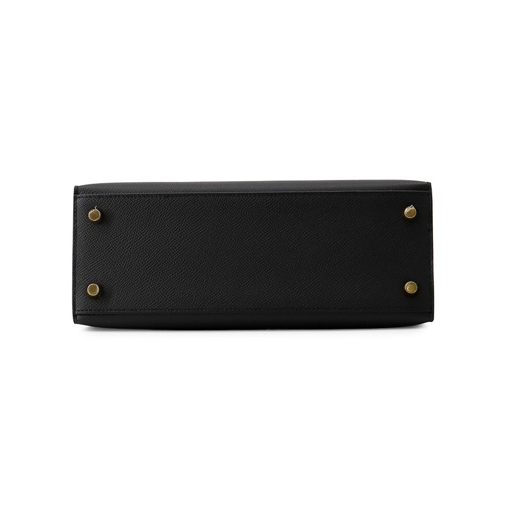 HERMES Kelly Sellier Black Epsom Size 25