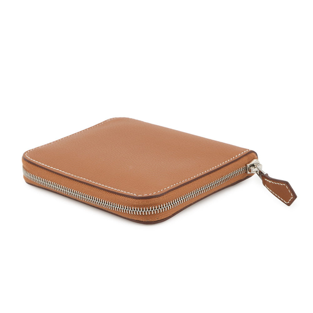 HERMES Azap compact silk in Gold Evercolor