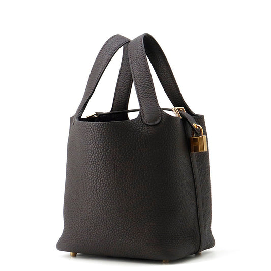 HERMES Picotin Lock Pull Noir Taurillon Clemence Size PM