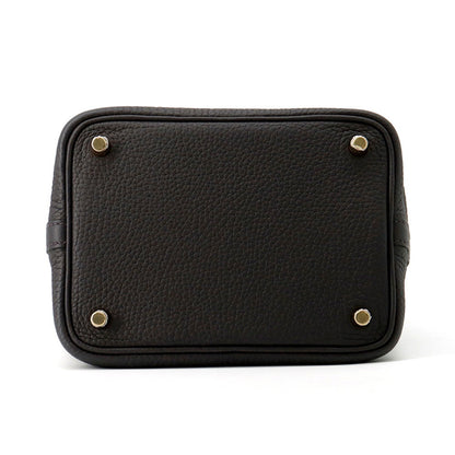 HERMES Picotin Lock Pull Noir Taurillon Clemence Size PM
