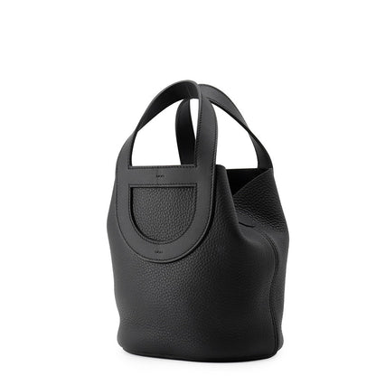 HERMES In the loop Black Taurillon Clemence Swift Leather Size 18