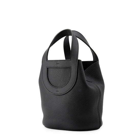 HERMES In the loop Black Taurillon Clemence Swift Leather Size 18