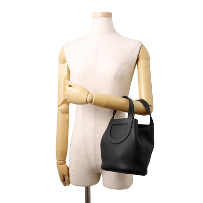 HERMES In the loop Black Taurillon Clemence Swift Leather Size 18