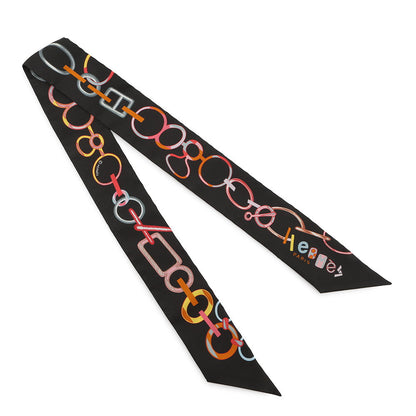 HERMES Twilly Dore・Boucle DO RE BOUCLES Black/Rose/Multicolor Silk100%
