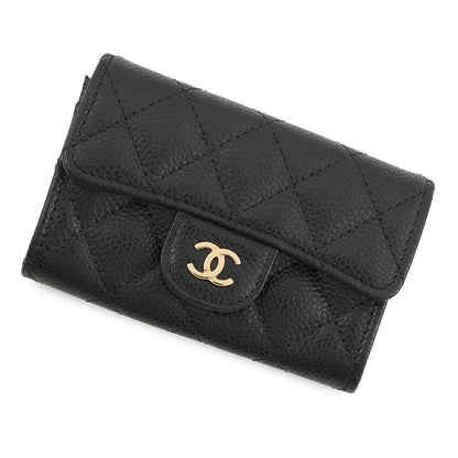 CHANEL Matelasse Classic Card Case BlackAP0214 Caviar Leather