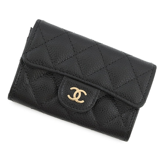 CHANEL Matelasse Classic Card Case BlackAP0214 Caviar Leather