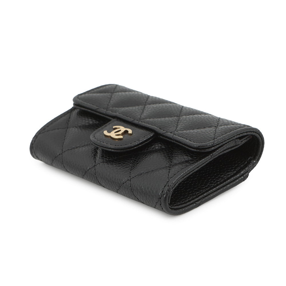 CHANEL Matelasse Classic Card Case BlackAP0214 Caviar Leather