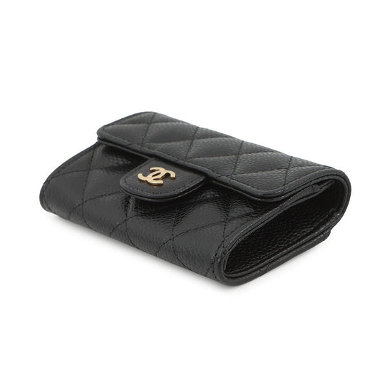 CHANEL Matelasse Classic Card Case BlackAP0214 Caviar Leather