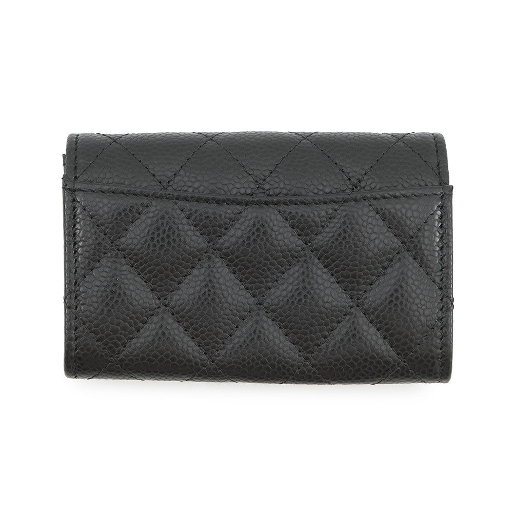 CHANEL Matelasse Classic Card Case BlackAP0214 Caviar Leather
