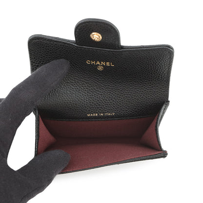 CHANEL Matelasse Classic Card Case BlackAP0214 Caviar Leather