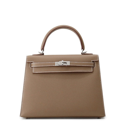 HERMES Kelly Sellier Etoupe Epsom Size 25