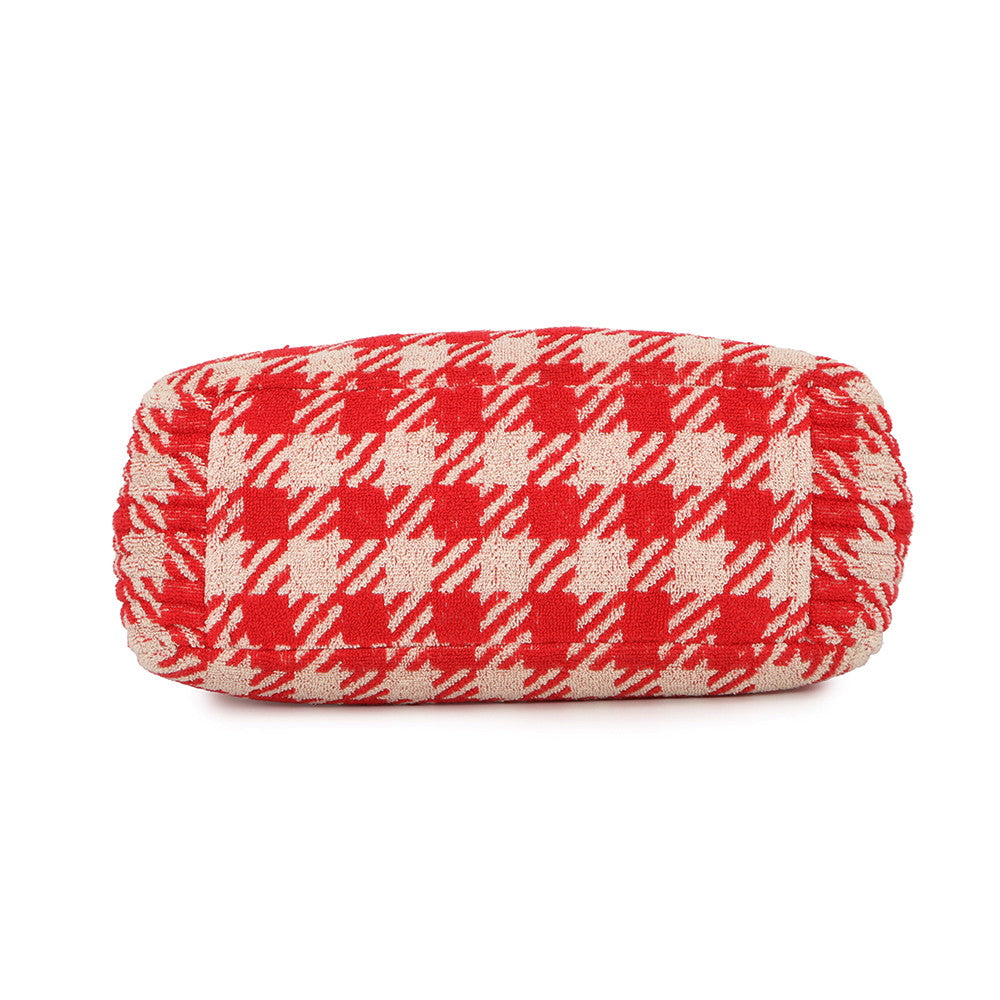 MIUMIU Terrycloth Check 2-Way Tote Bag Red5BG236 pile