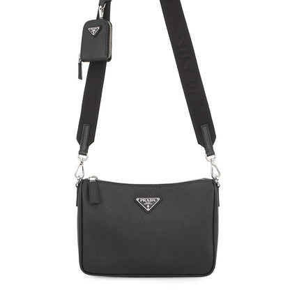 PRADA Shoulder Bag Black2VH113 Saffiano LeatherLeather