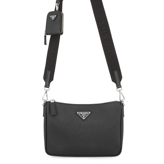PRADA Shoulder Bag Black2VH113 Saffiano LeatherLeather