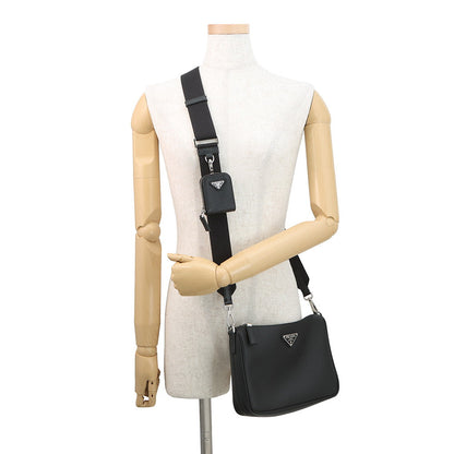 PRADA Shoulder Bag Black2VH113 Saffiano LeatherLeather