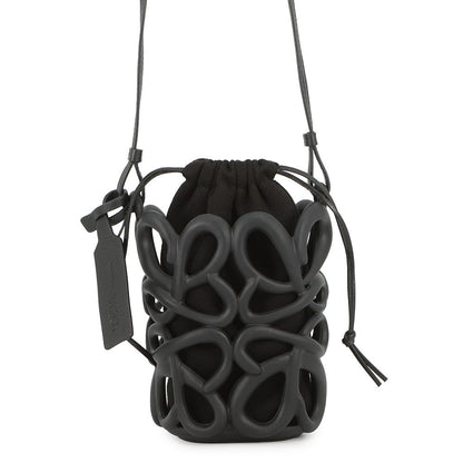 LOEWE Inflatable Pocket Shoulder Bag BlackC630G26X01 Rubber Leather