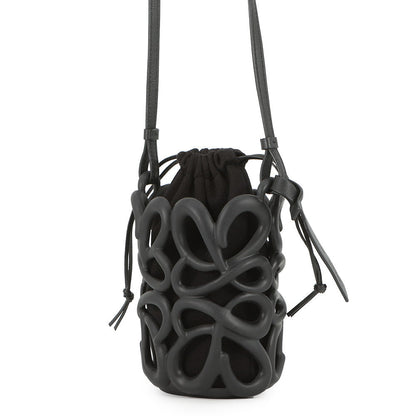 LOEWE Inflatable Pocket Shoulder Bag BlackC630G26X01 Rubber Leather